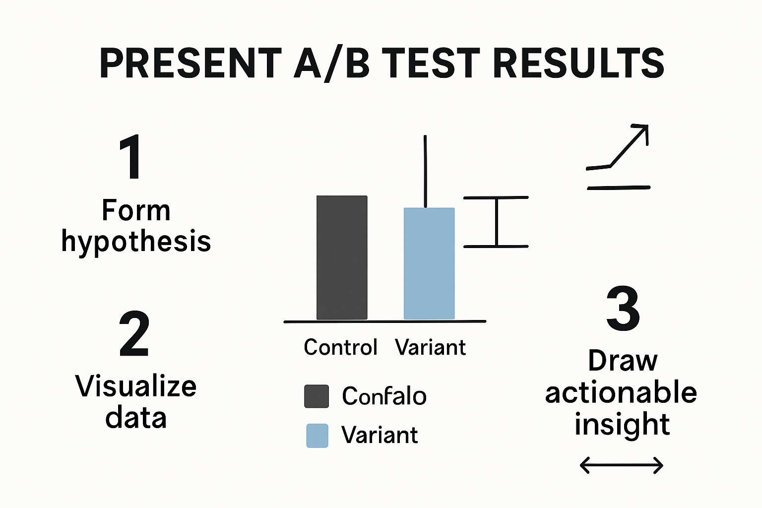 Infographic illustrating best practices for A/B test result presentation