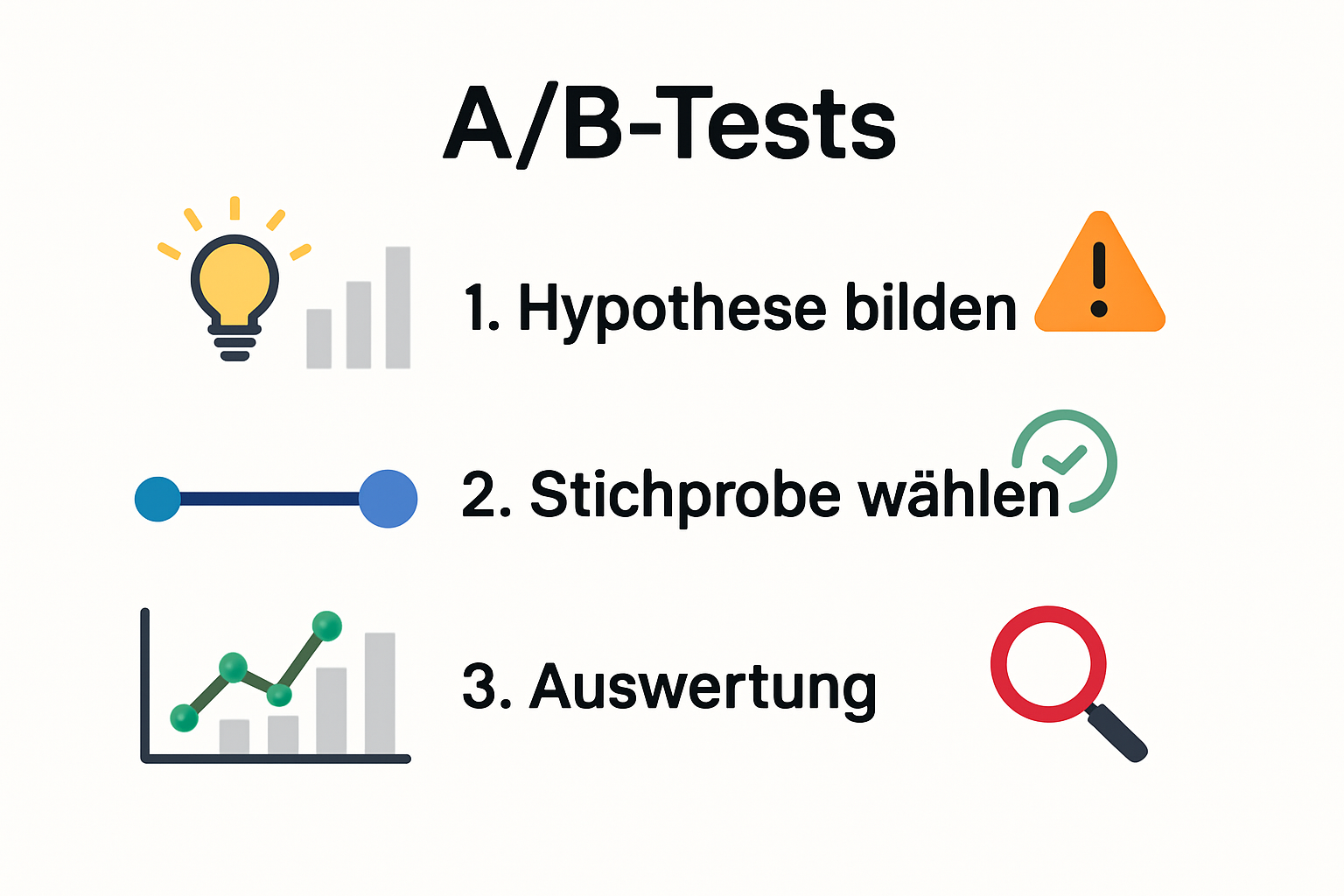 A Test process for conversion optimization visualized step by step