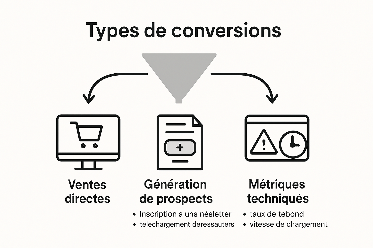 Infographic showing types of website conversions