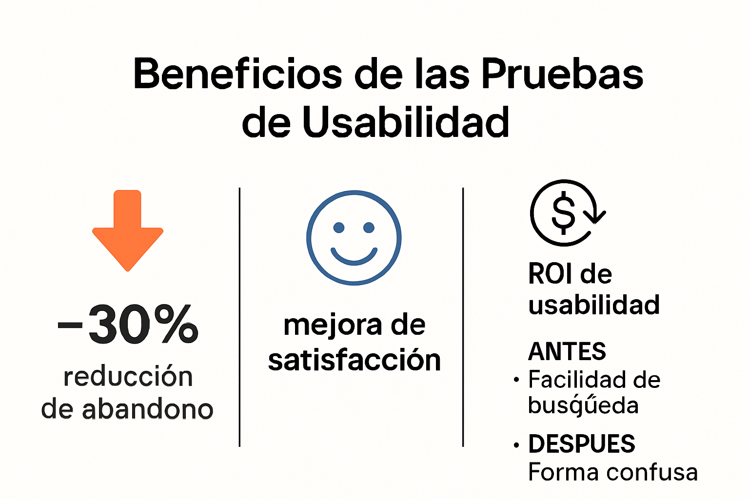 Infografía sobre beneficios y ROI de pruebas de usabilidad
