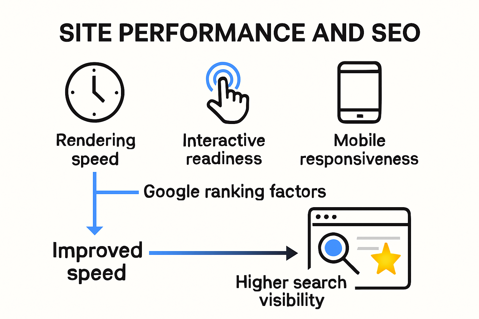 Infographic on how page speed metrics impact SEO rankings