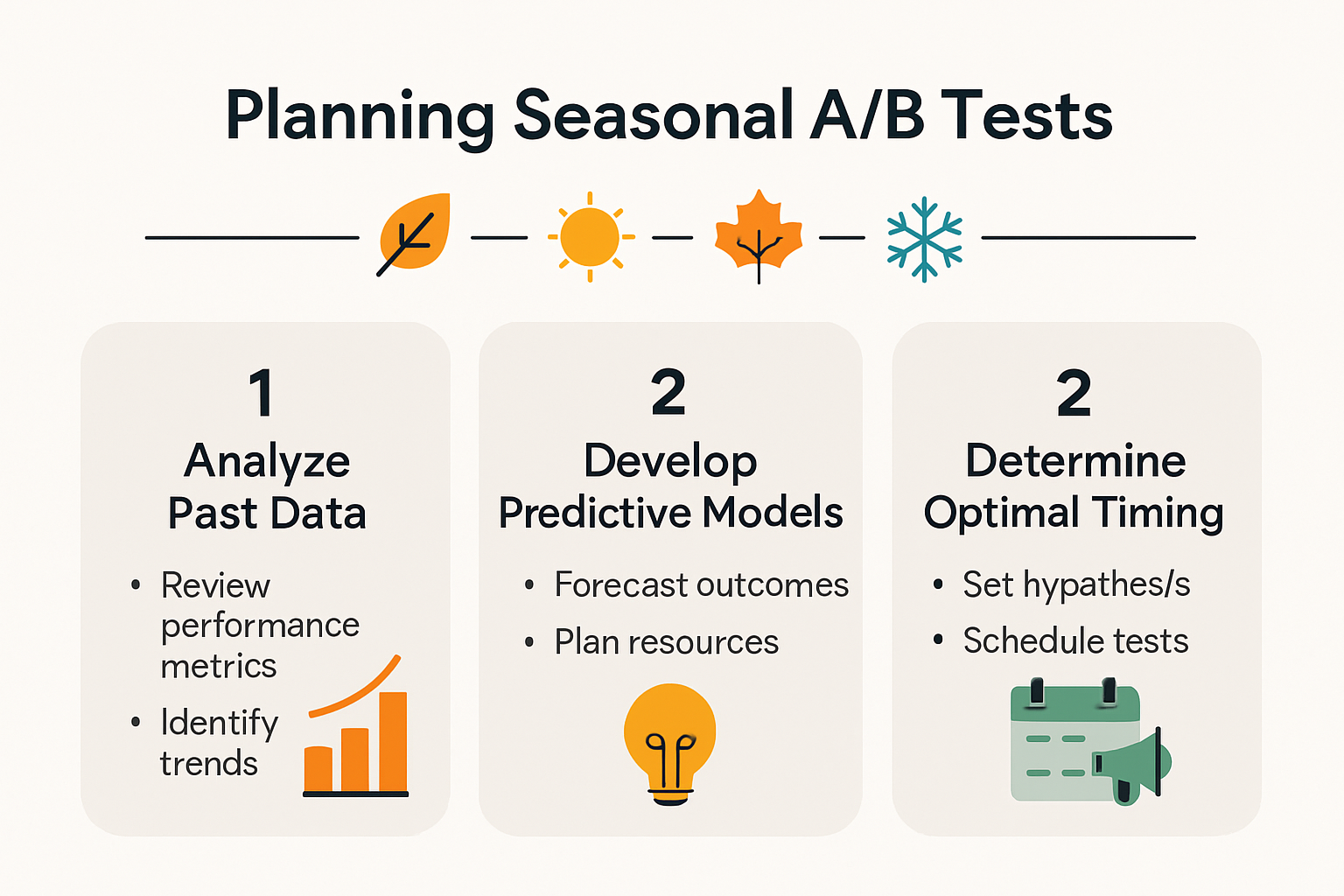 Infographic on planning effective seasonal A/B tests