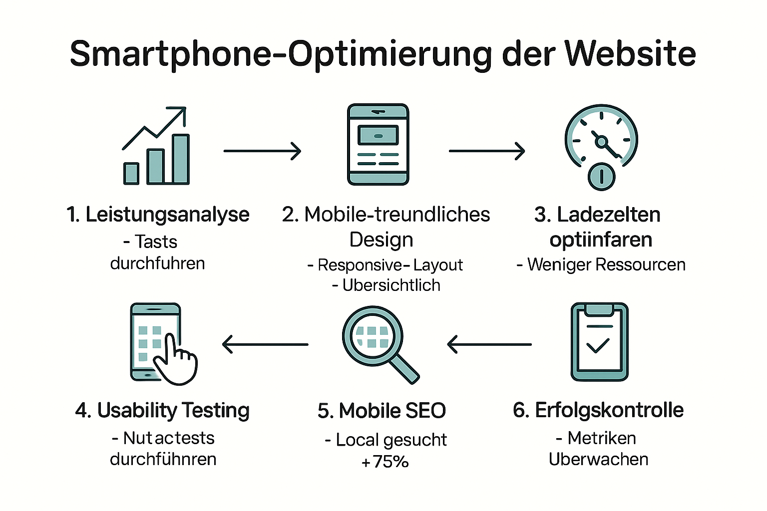 Infografik: 6 Schritte zur Website-Optimierung für Smartphones