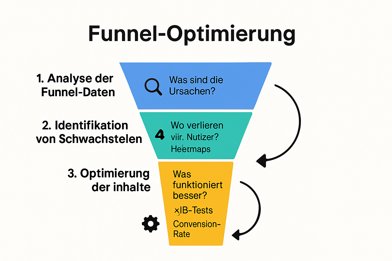 Infografik Prozess Funnel-Optimierung 2025