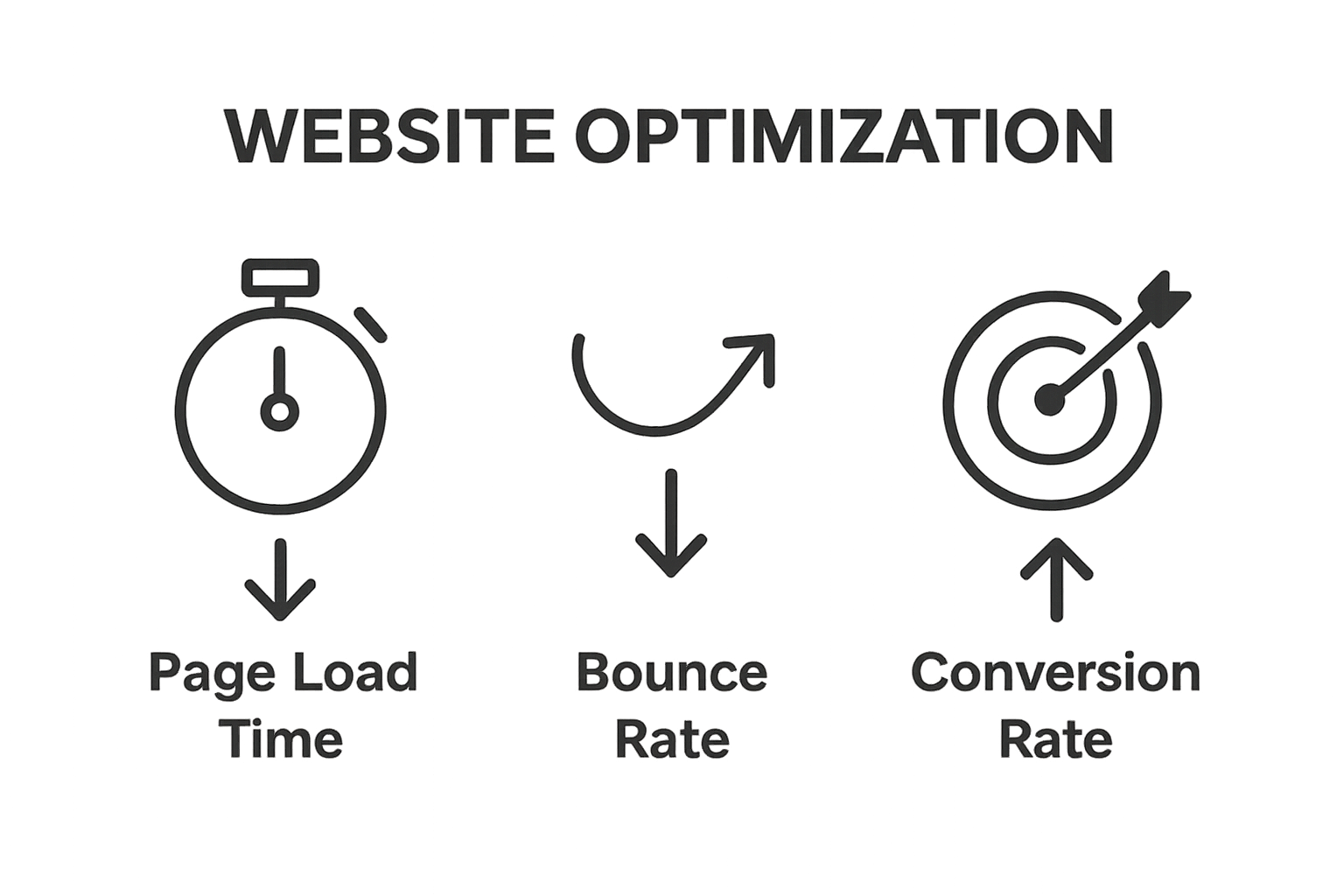 Infographic comparing page load time, bounce rate, and conversion rate