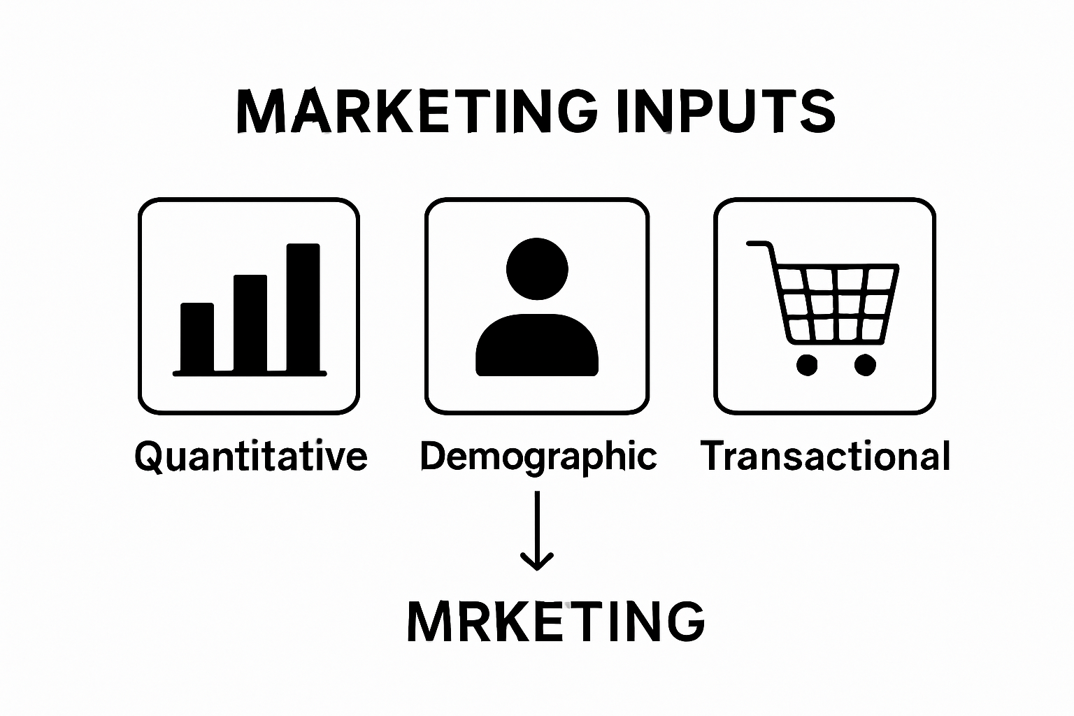 Infographic of three marketing test data types