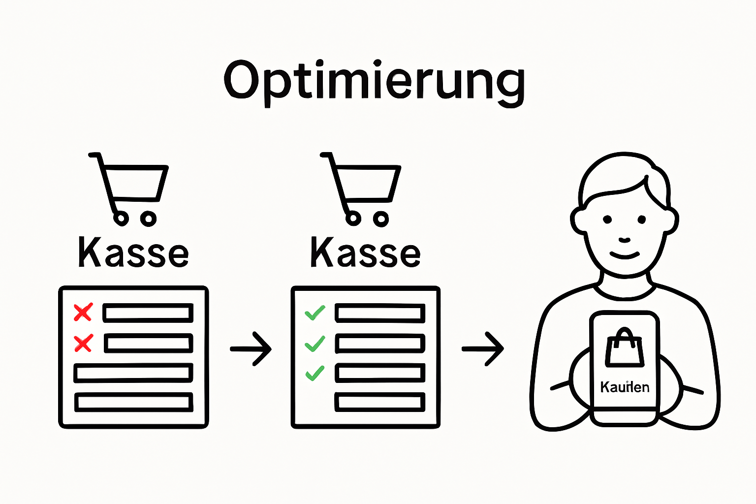 Infographic showing 3-step checkout optimization process
