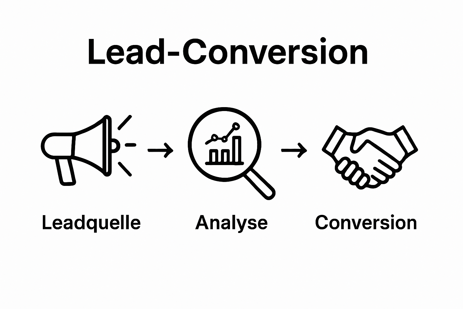 Infographic showing lead source analysis and conversion workflow