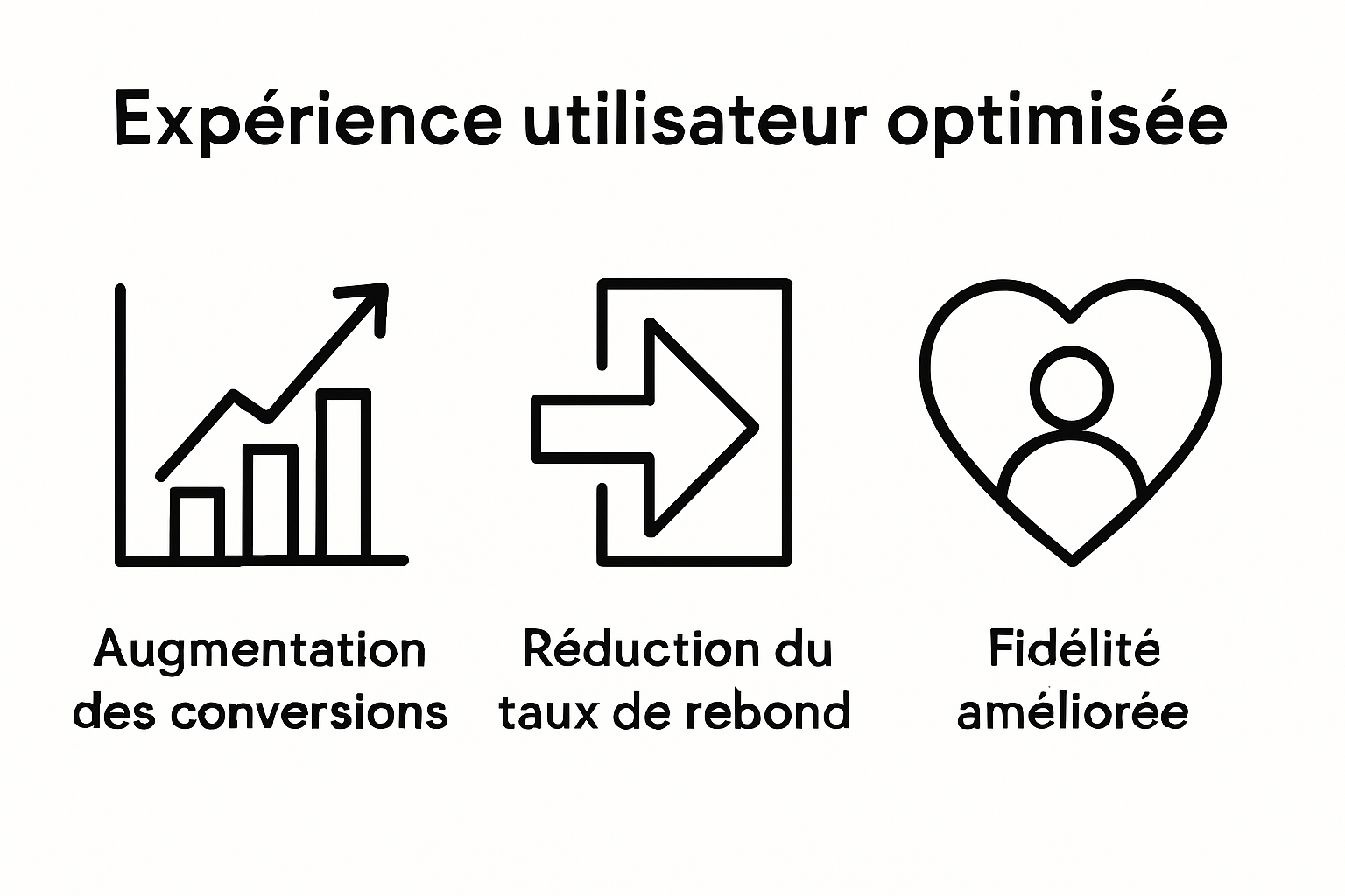 Visually comparing conversion, bounce rate, and loyalty benefits