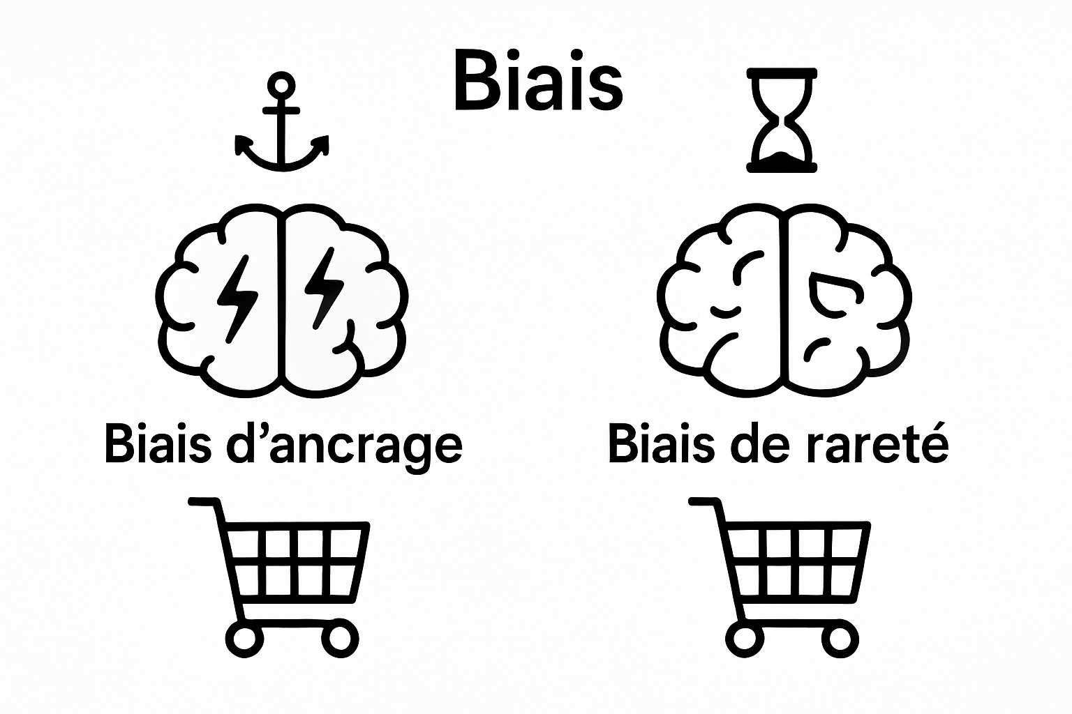 Comparison between biais d'ancrage and biais de rareté