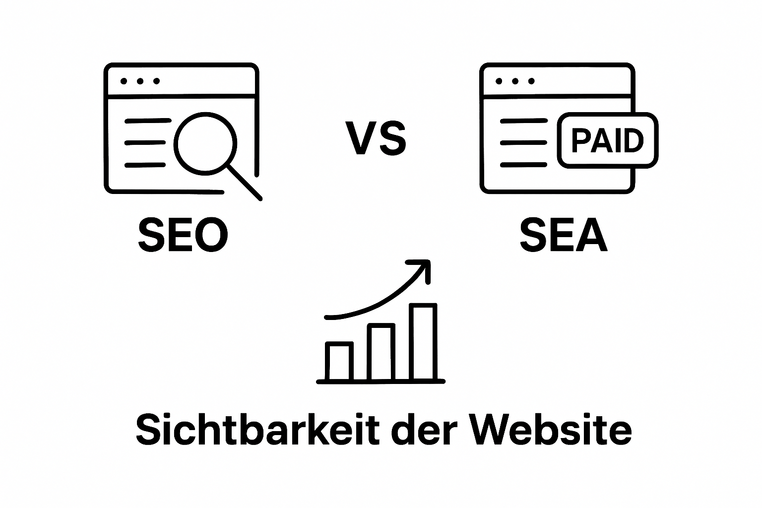 SEO und SEA direkter Vergleich als Infografik