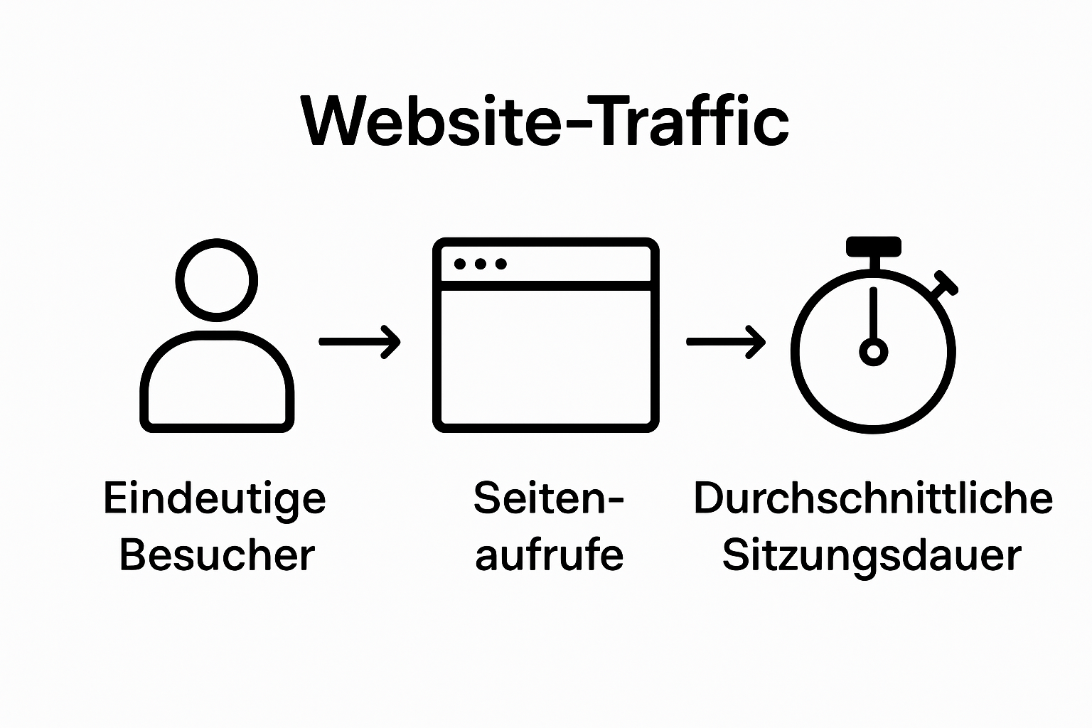 Infographic comparing unique visitors, page views, and session duration