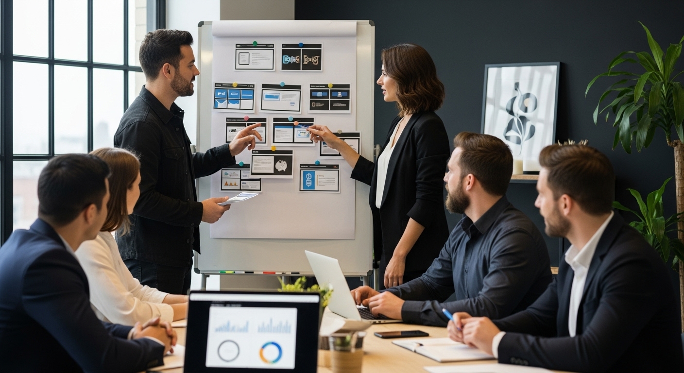 marketing team brainstorm testing