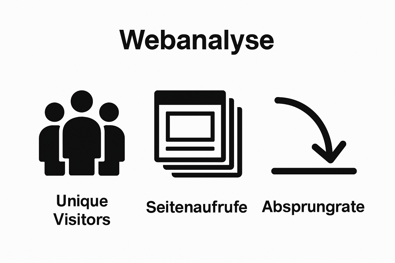 Infographic comparing unique visitors, pageviews, and bounce rate.