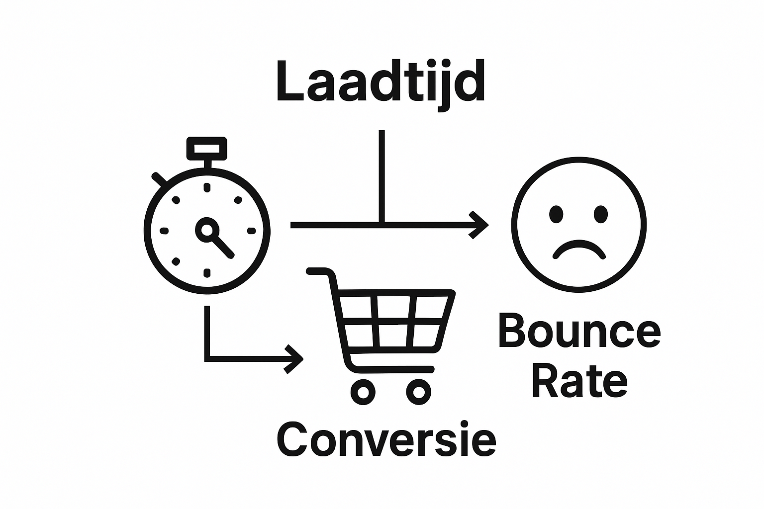 Infographic over laadtijd, bounce rate en conversie