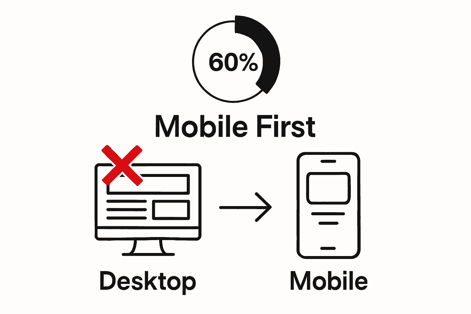 Vergleich Desktop und Mobile Nutzung Anteil
