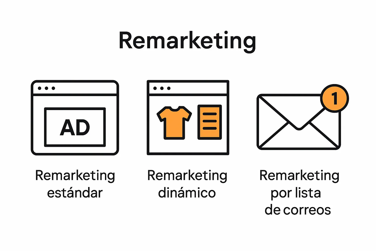 Infografía muestra tres tipos de remarketing
