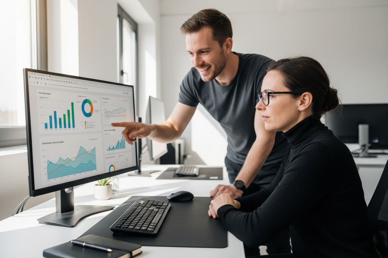 UX designer analyzing A/B test