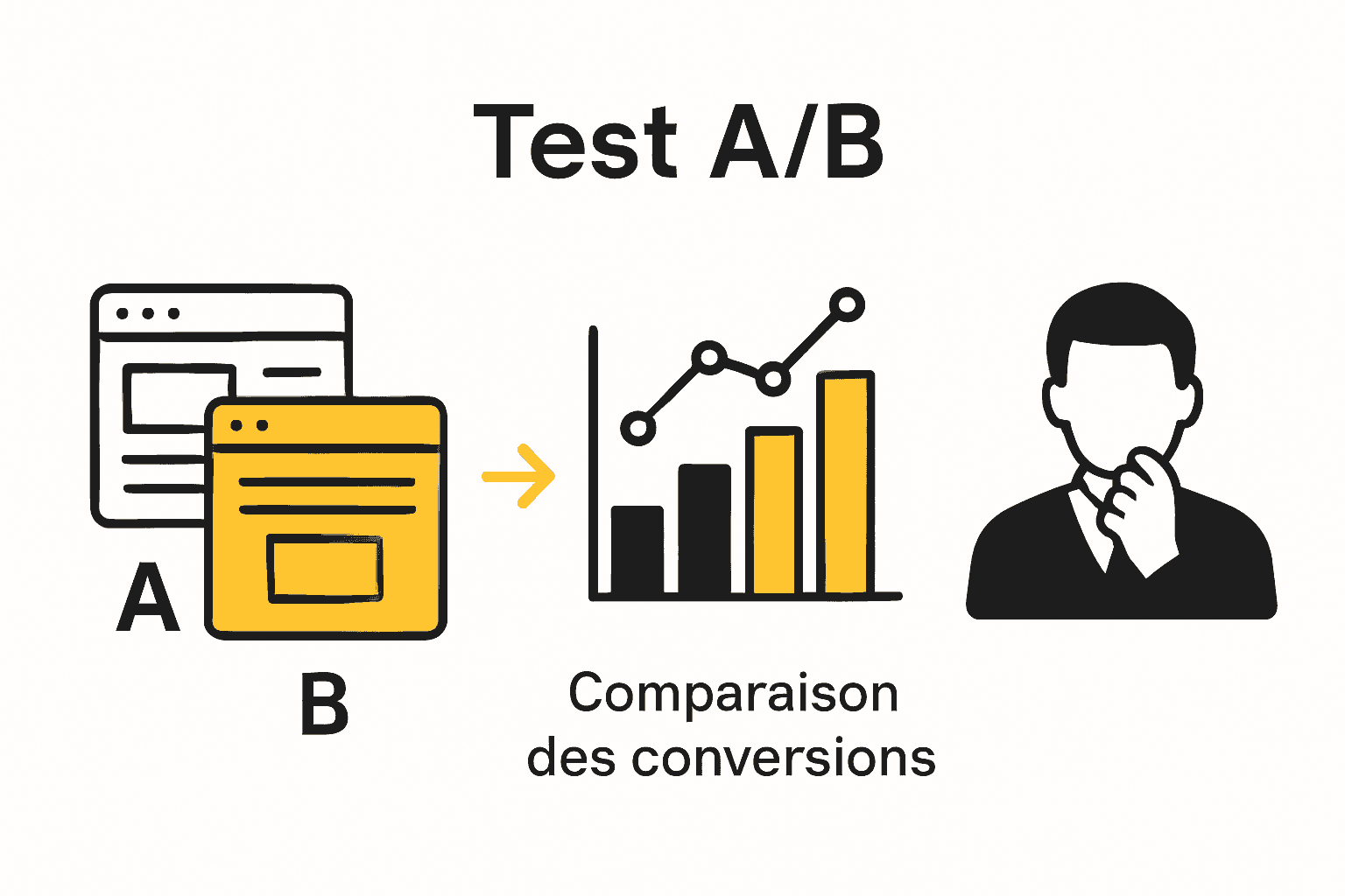 Processus d'A/B testing et CRO expliqué visuellement