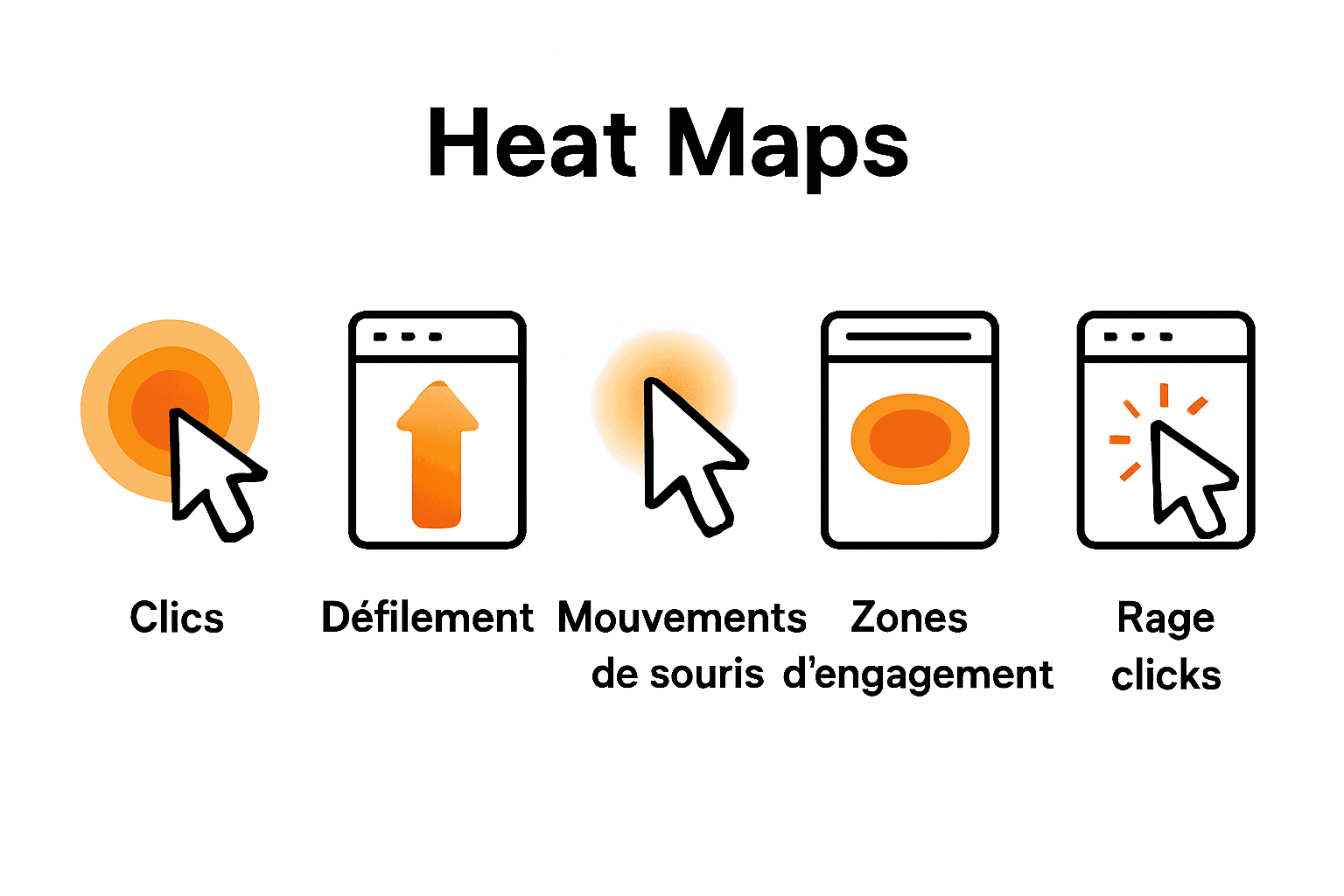 Infographie comparative des types de heat maps web