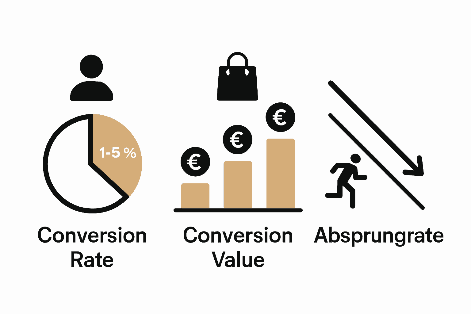 Vergleich der wichtigsten Conversion-Kennzahlen im Online-Marketing