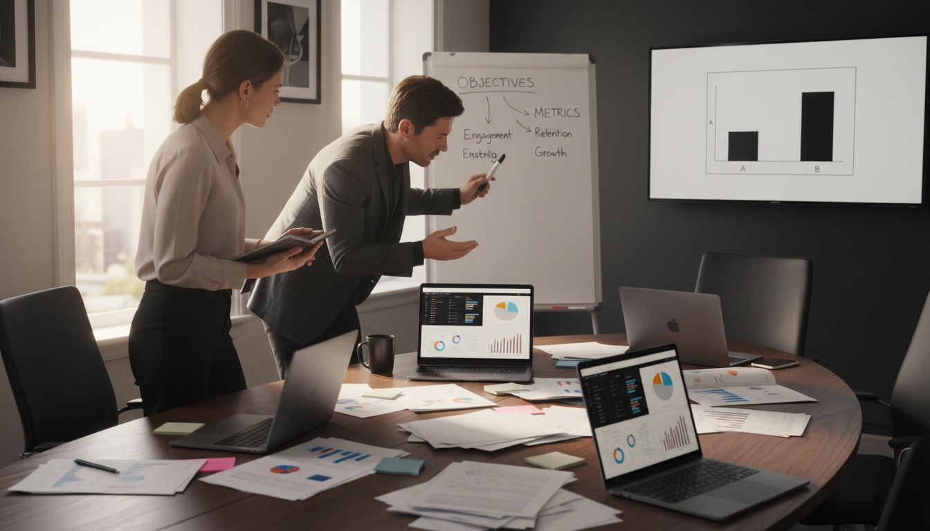 Team setting clear test objectives and metrics