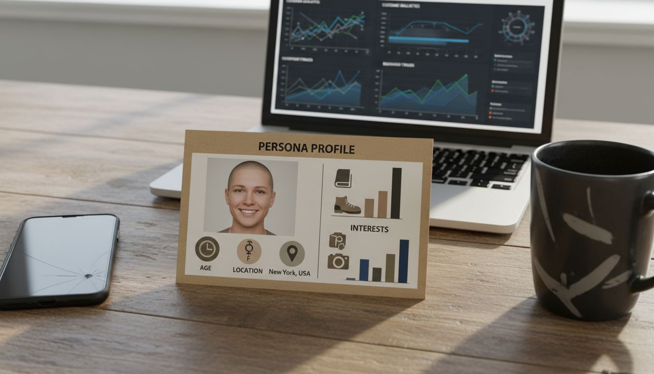 Fiche détaillée illustrant un persona marketing