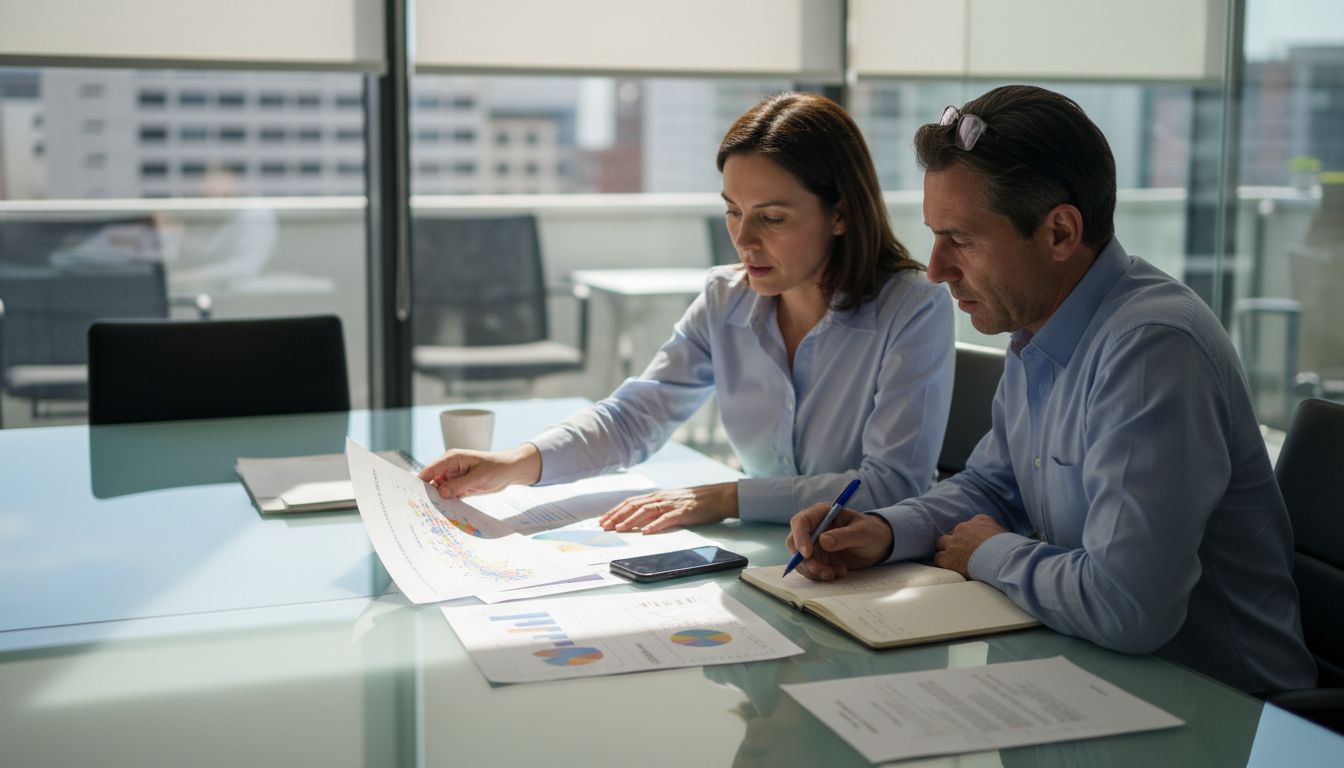 Executives analyze marketing test data