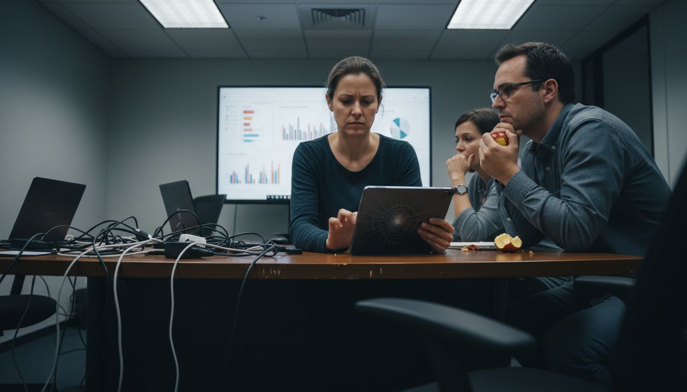 Marketers reviewing segmentation charts together