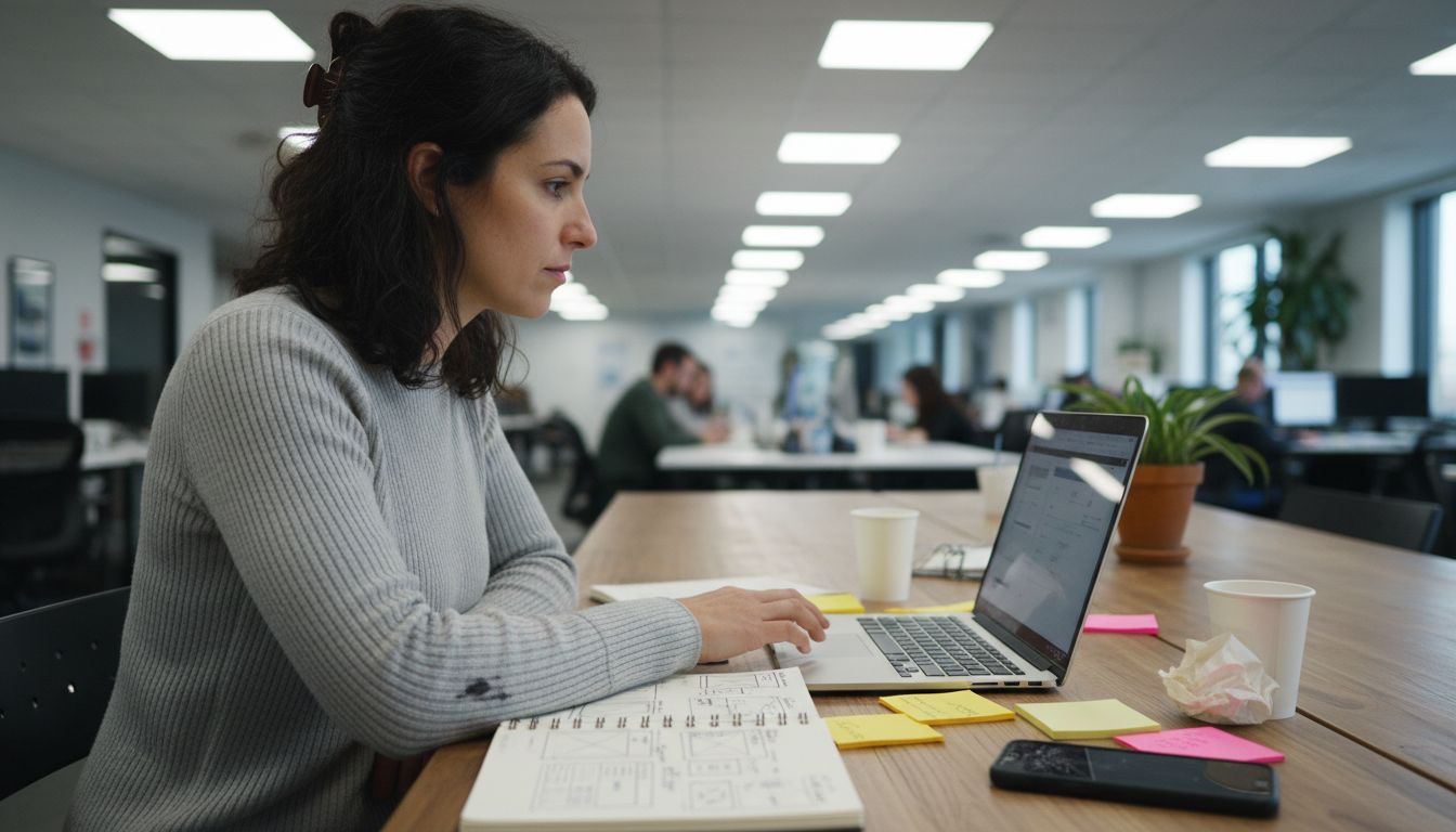 Woman conducting website navigation testing