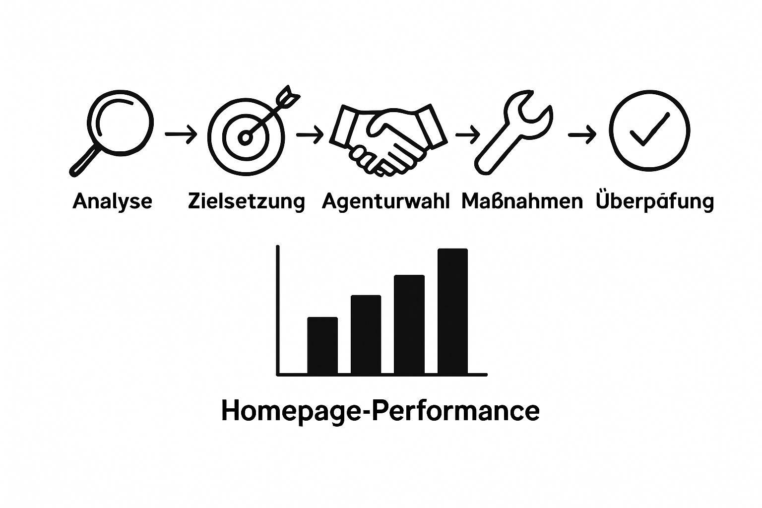 Flowchart showing homepage optimization steps