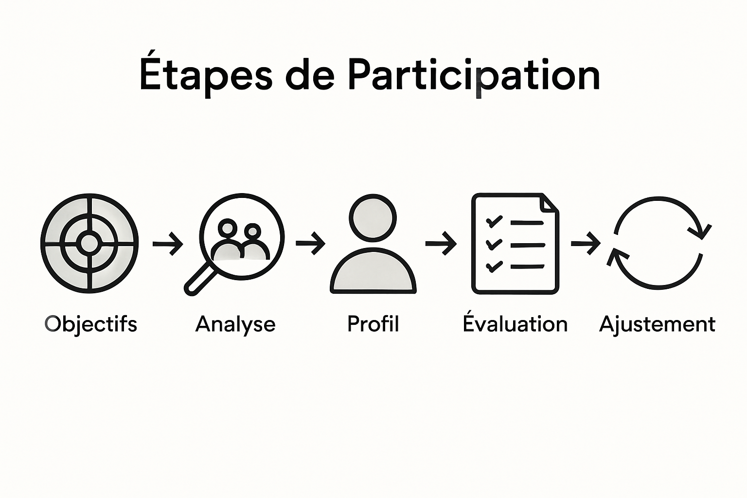 Infographie présentant les cinq étapes clés pour élaborer un persona