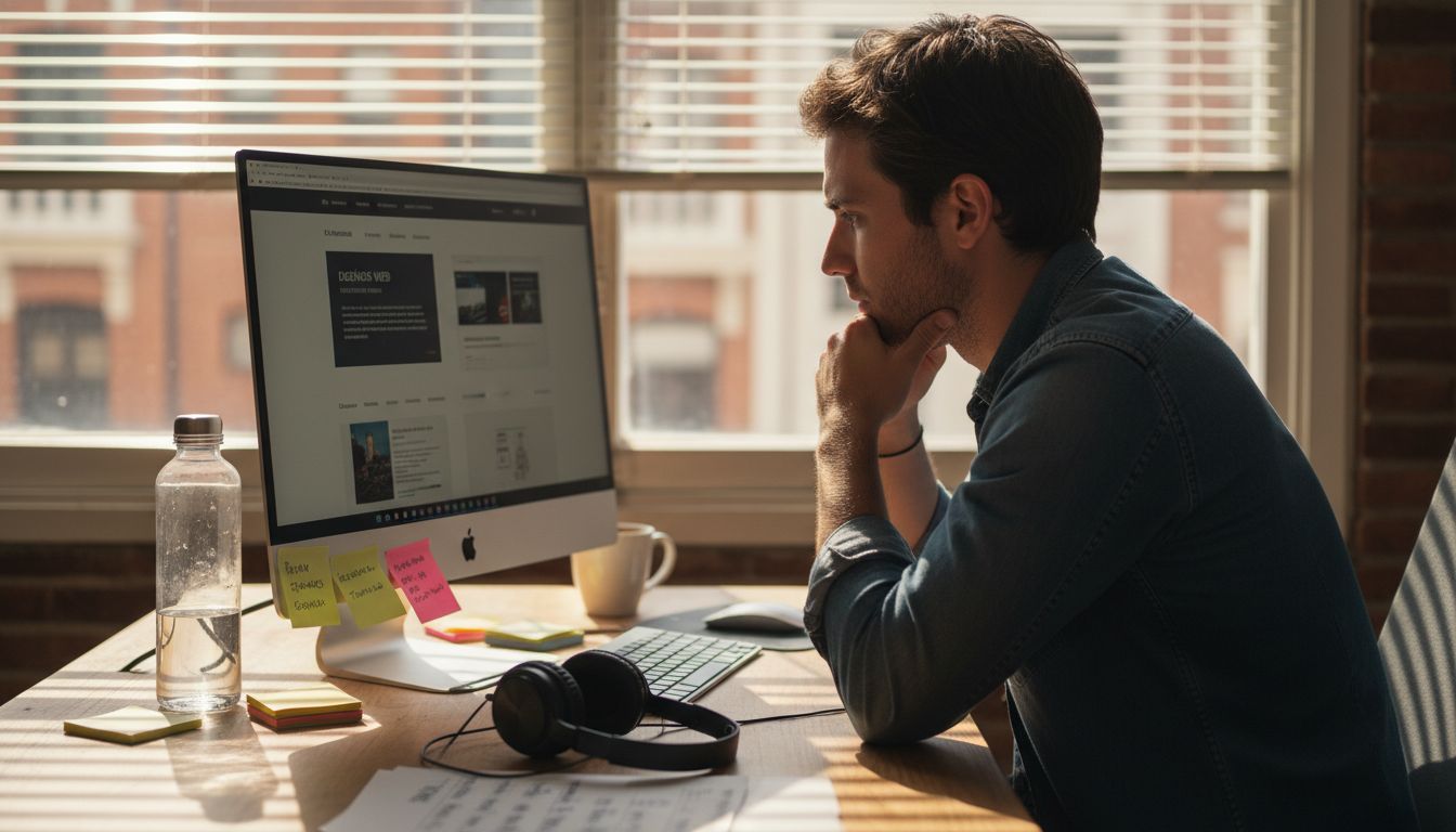 Especialista en marketing digital analiza las variables de un experimento en la web.