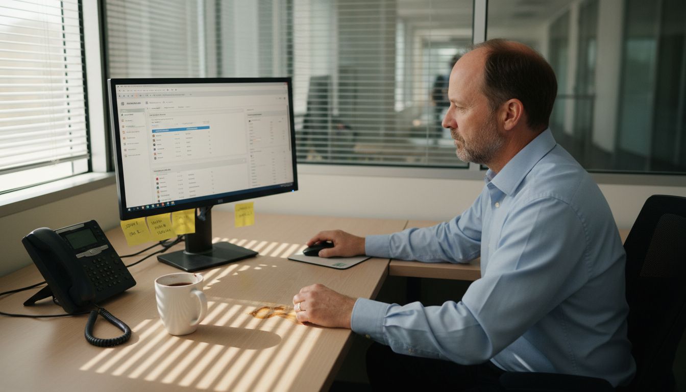 Man using CRM system for lead automation