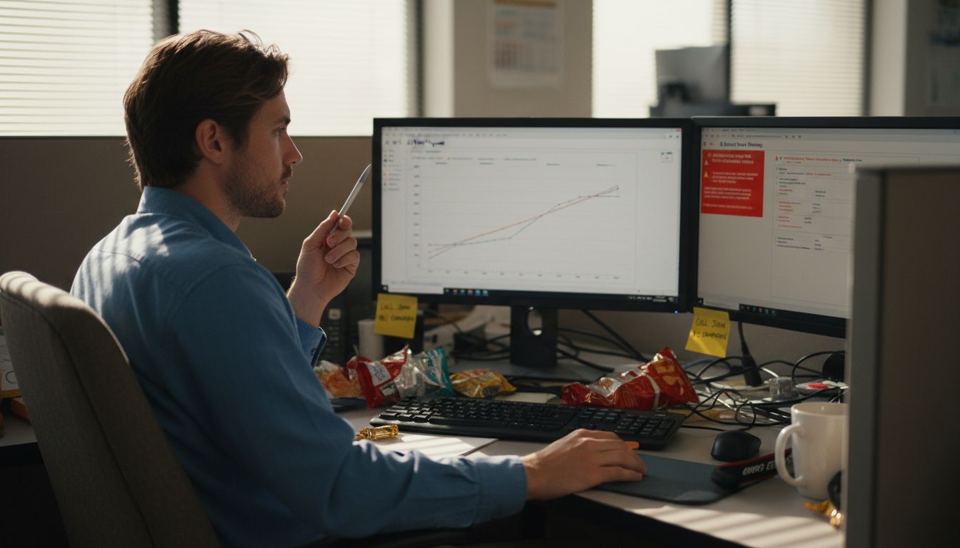 Marketer checks A/B test progress warnings