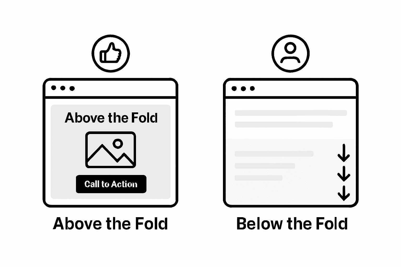 Above vs below the fold infographic