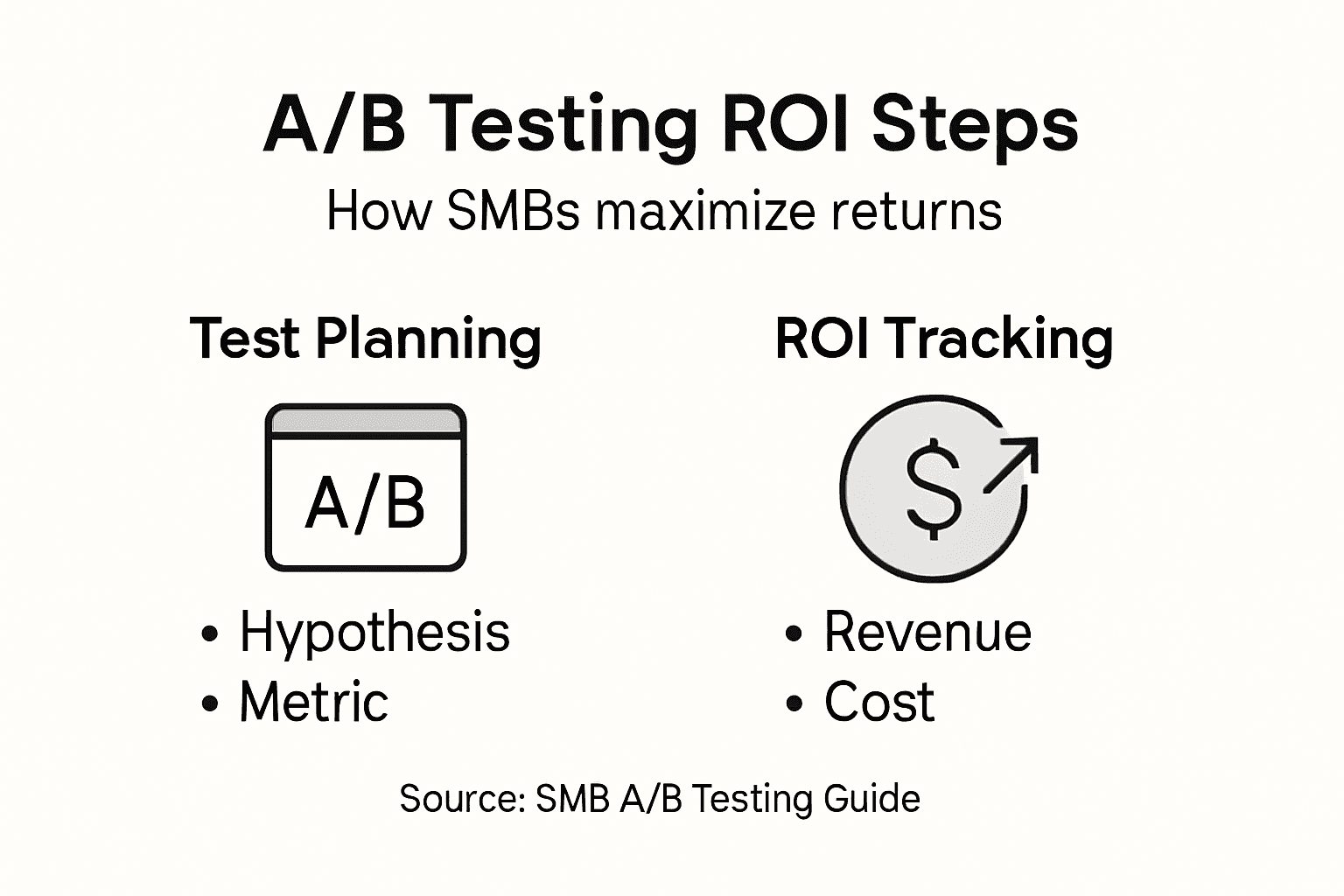 Infographic on A/B test ROI workflow