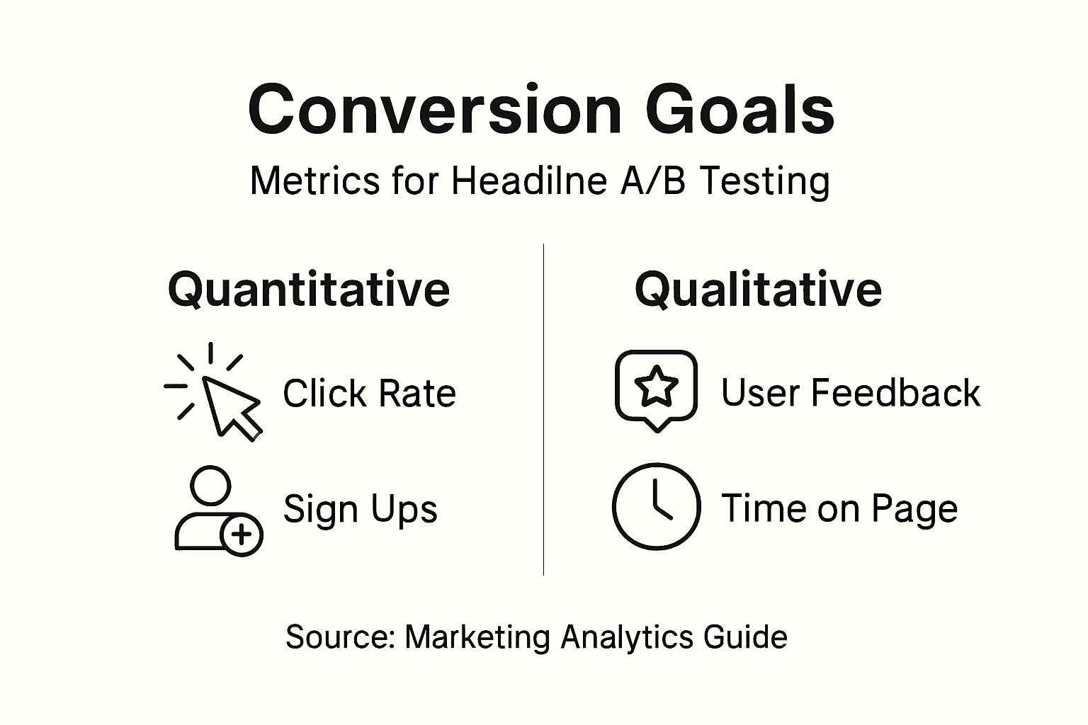 Infographic showing headline test conversion goals