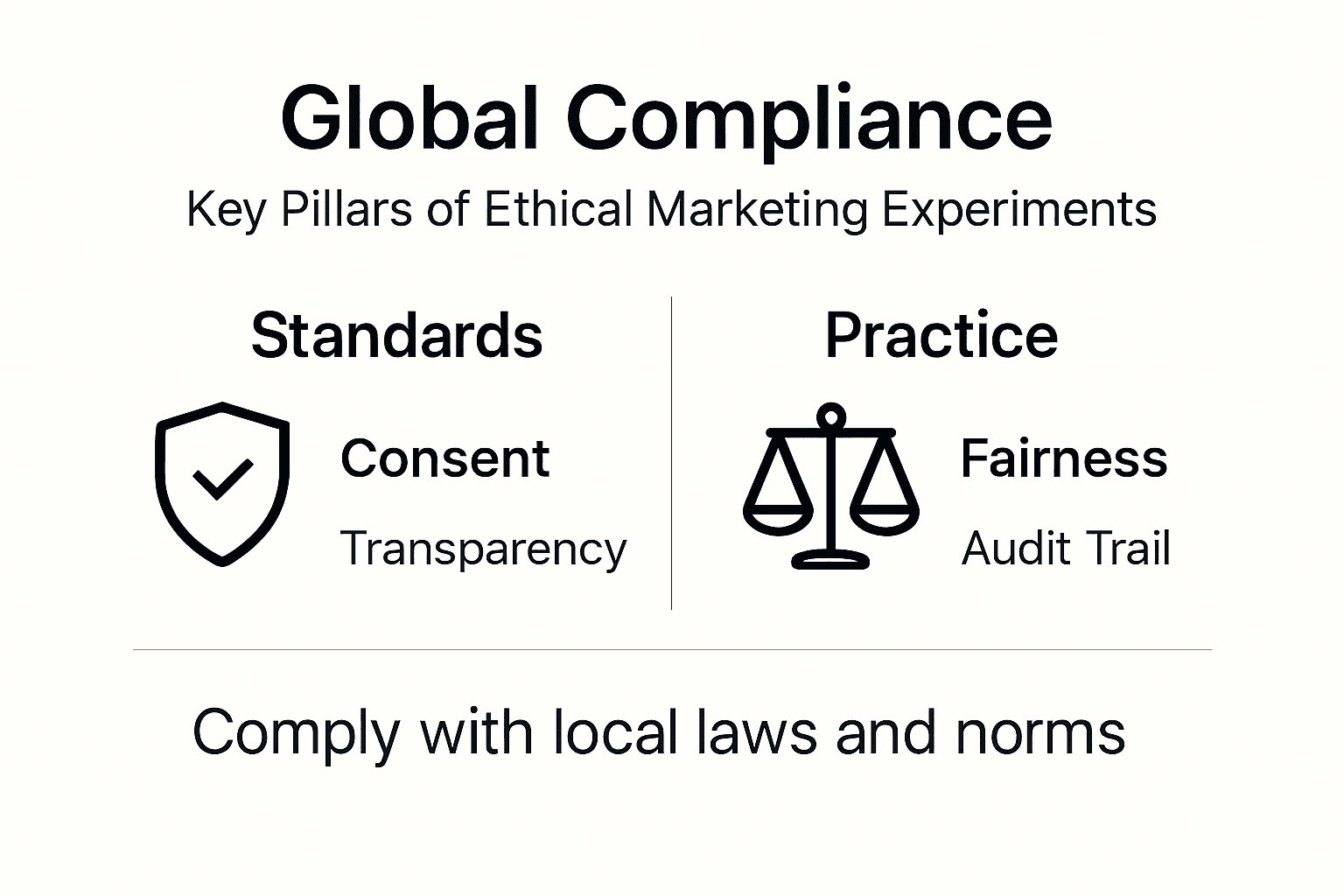 Infographic showing ethical marketing compliance pillars