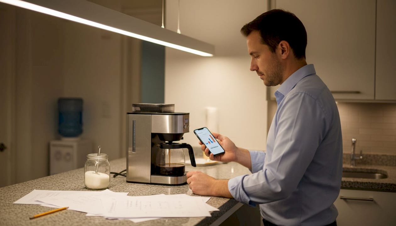 Man quickly checks A/B test results