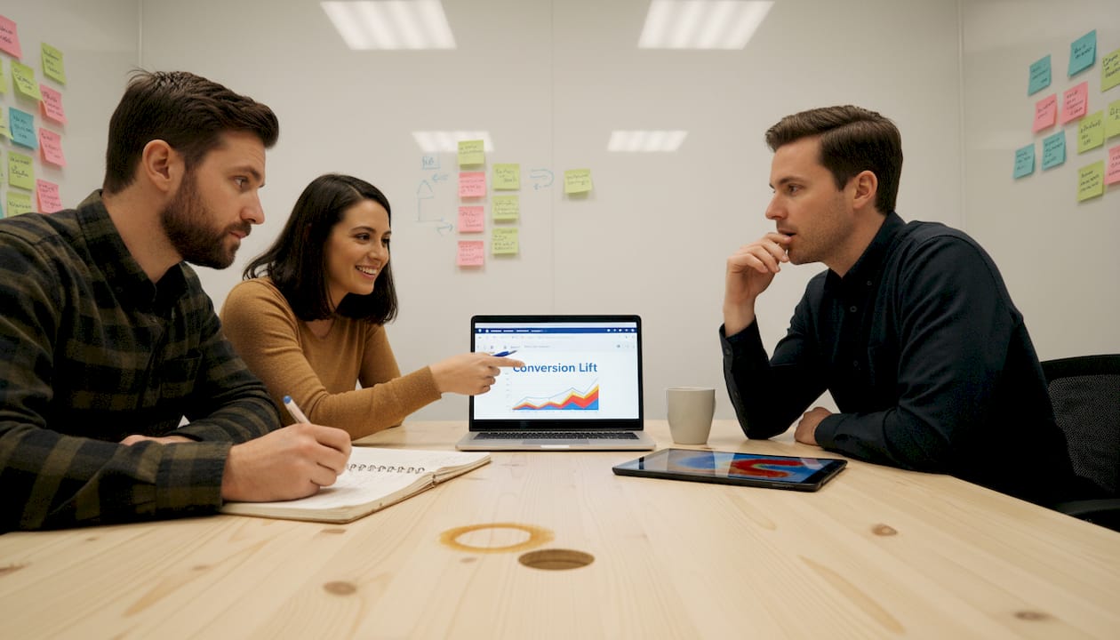 Small team reviews results of beta test