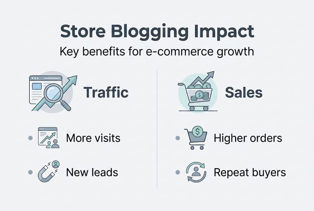 Infographic showing store blogging benefits