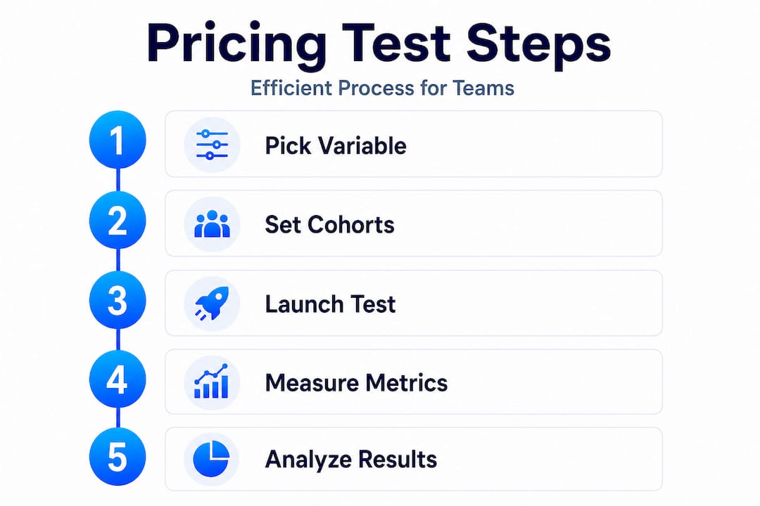 Infographic displaying steps to run pricing test