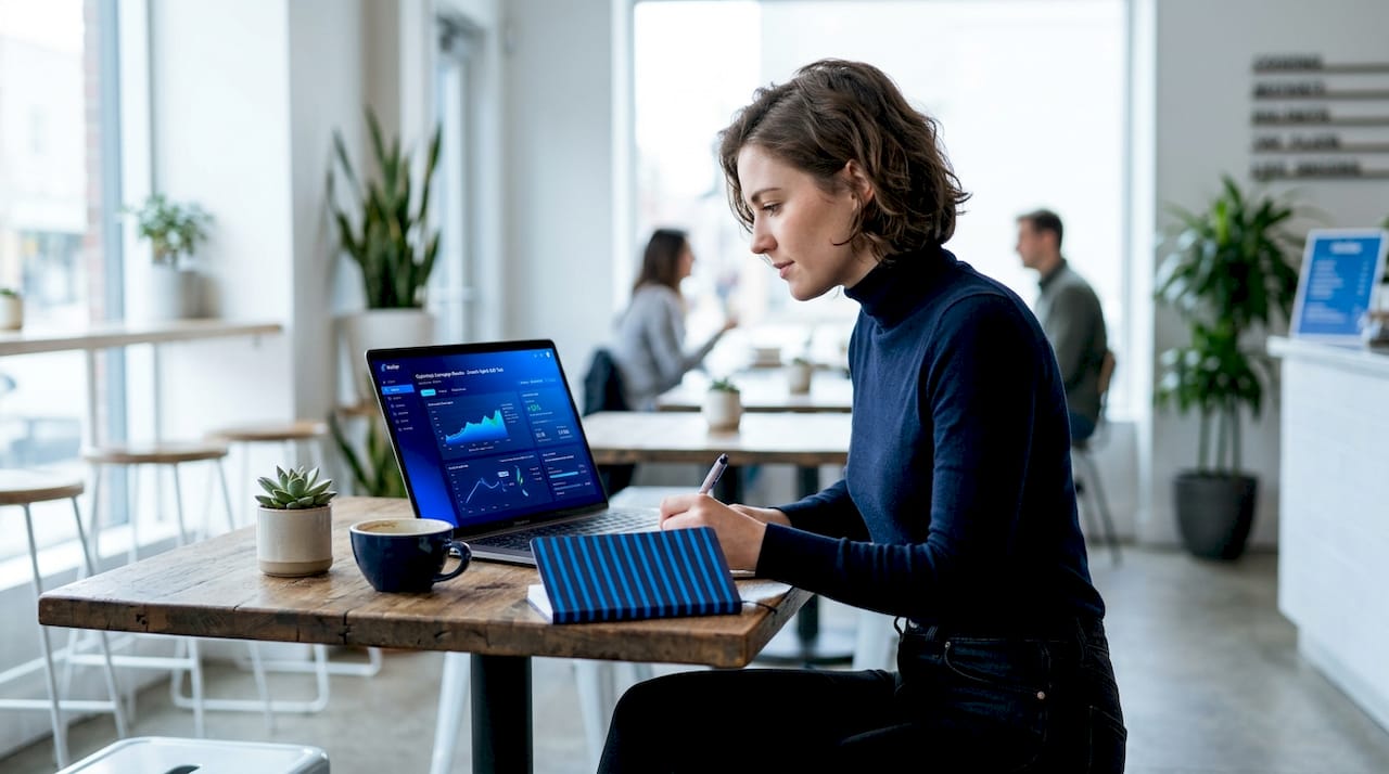 Marketer reviewing Optimizely campaign results