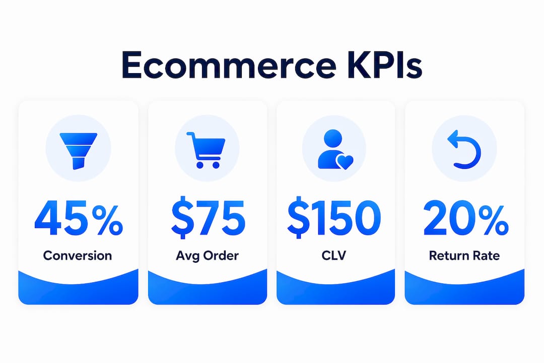 Infographic showing key ecommerce KPIs