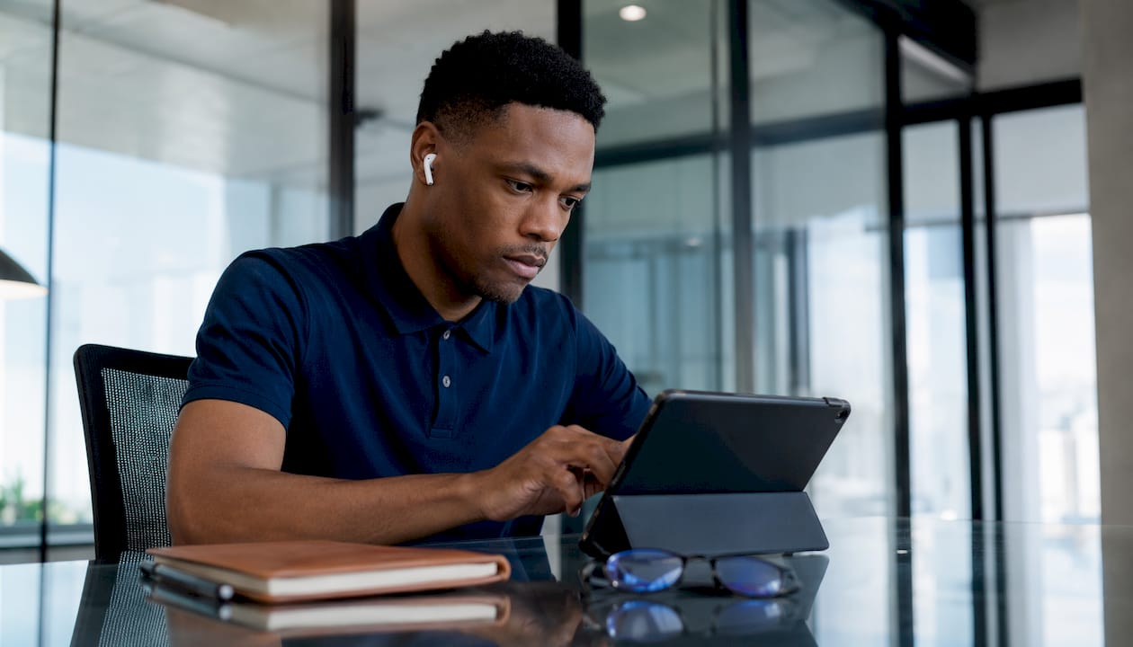 User testing digital product on tablet device