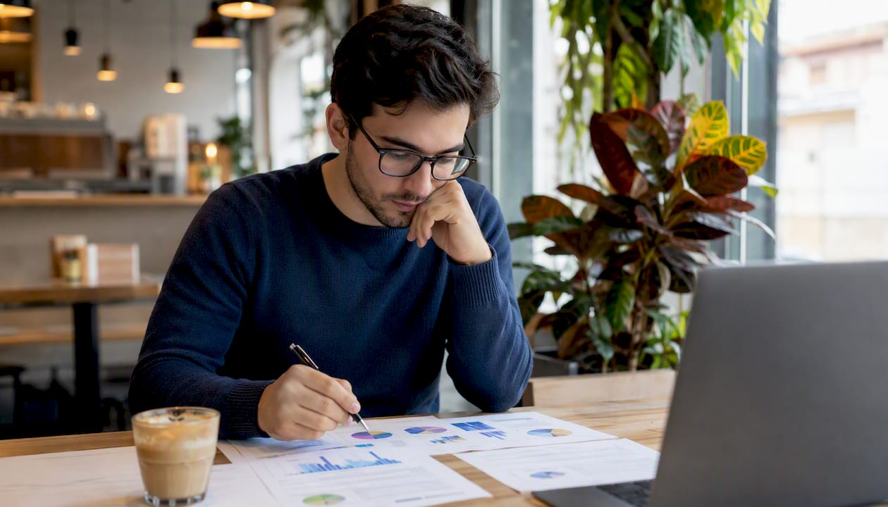 UX researcher reviewing experiment design papers