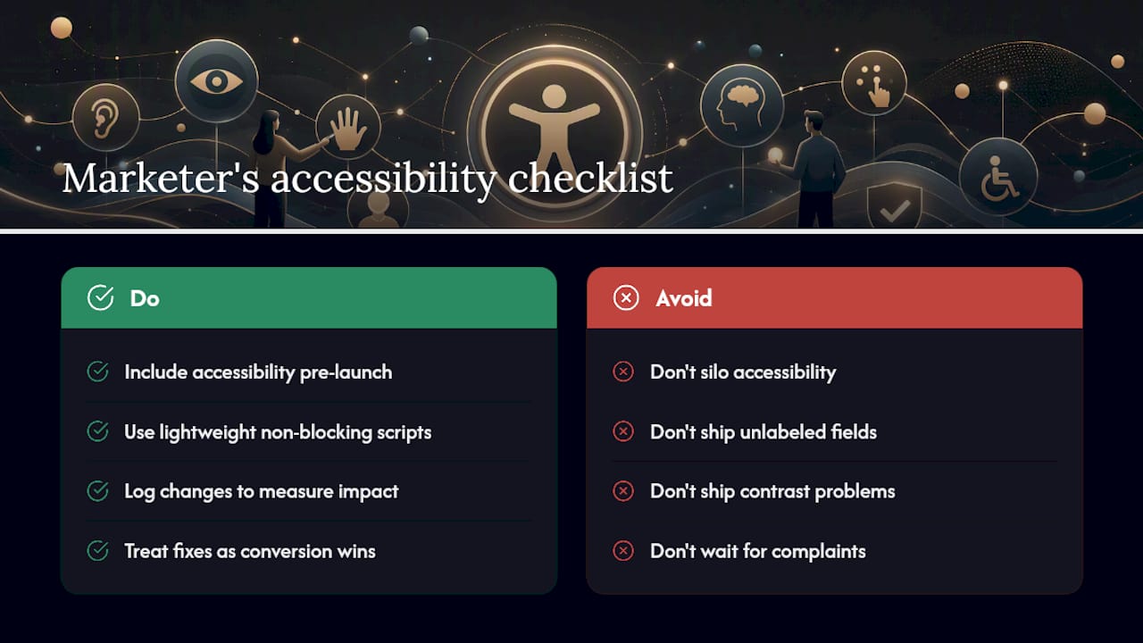 A marketer's short perspective: accessibility and A/B testing — overview diagram