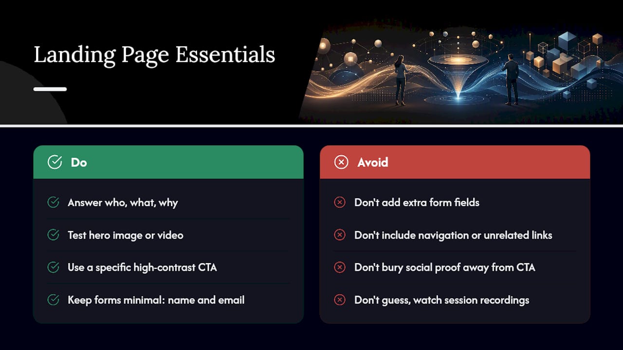 Seven landing page conversion elements