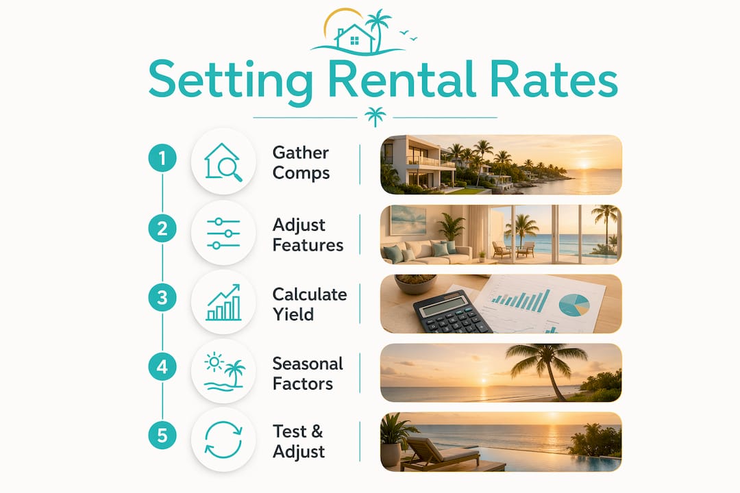 Infographic showing rental rate setting process steps